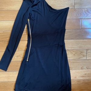 BALMAIN One-Shoulder Mini Dress with a split - No Tags